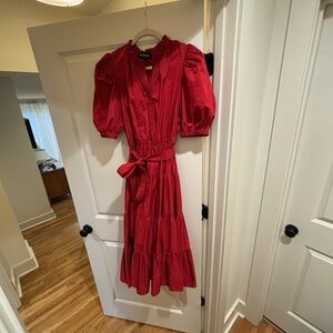 En Saison Red Long Sleeve Dress